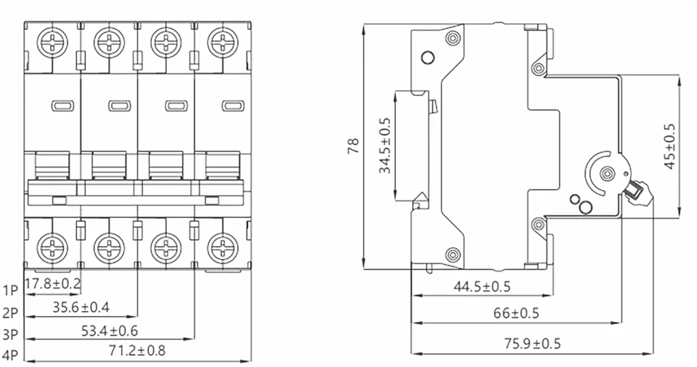 CH7-125N Isolating Switch Size