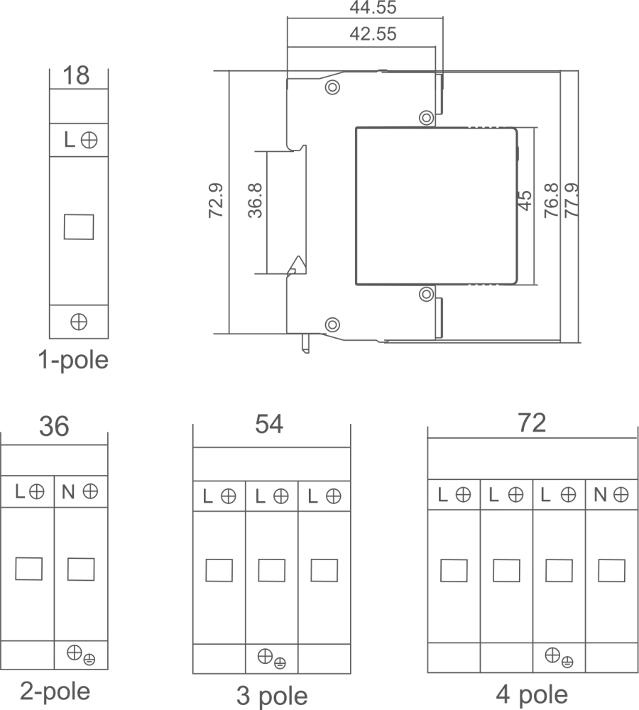 CU7N Surge Protection Device Size