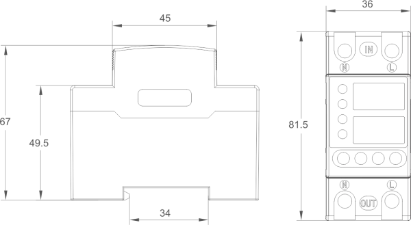CVA7N Voltage Protector Size